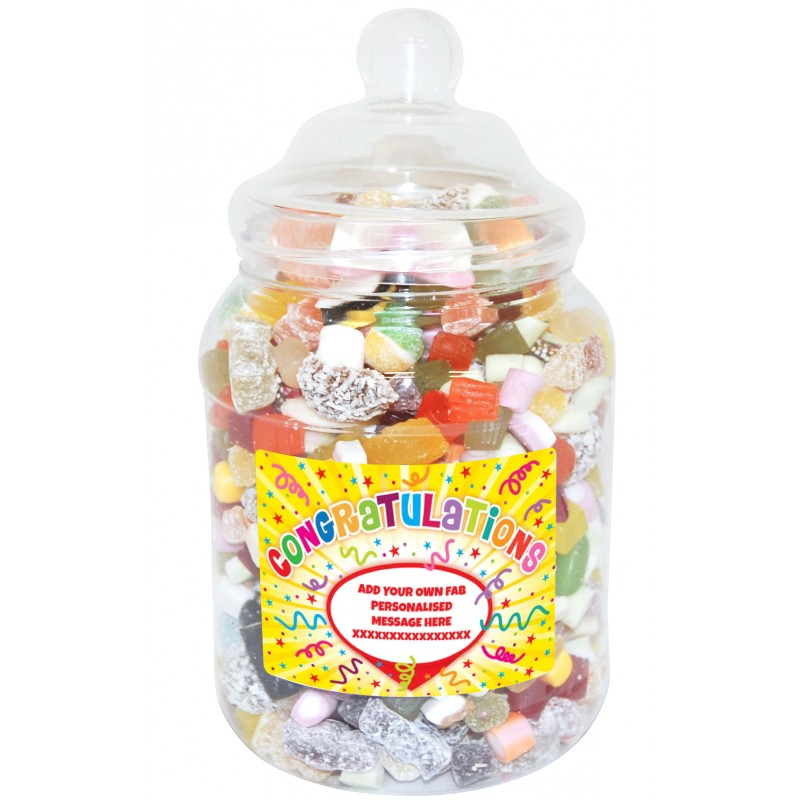 Personalised Congratulations Large Sweet Jar