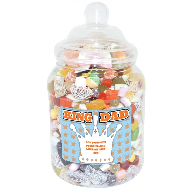 Personalised King Dad Large Sweet Jar