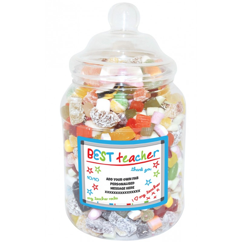 Personalised Best Teacher Large Sweet Jar