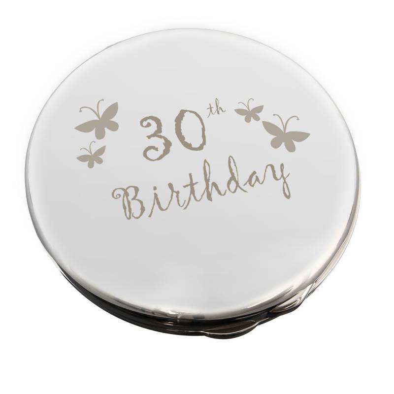 30th Butterfly Round Compact Mirror