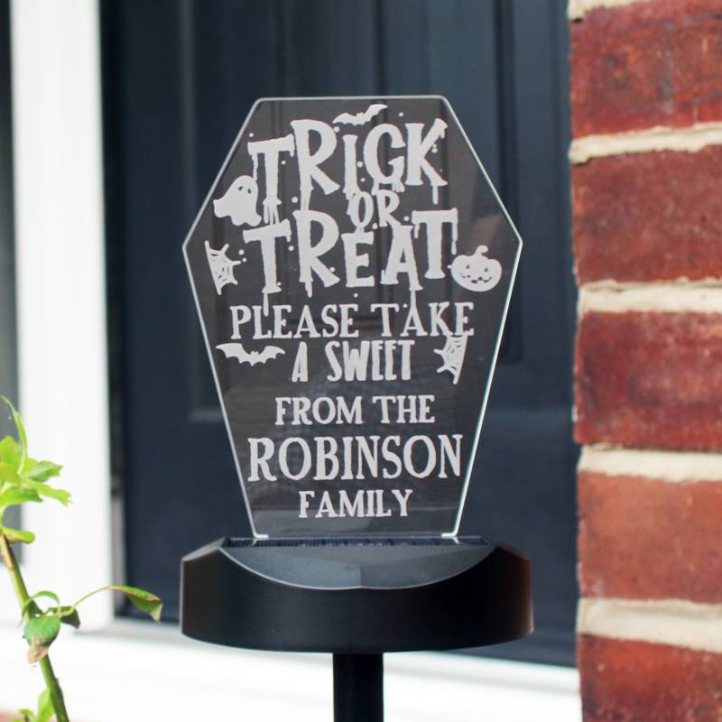 Personalised Trick or Treat Outdoor Solar Light