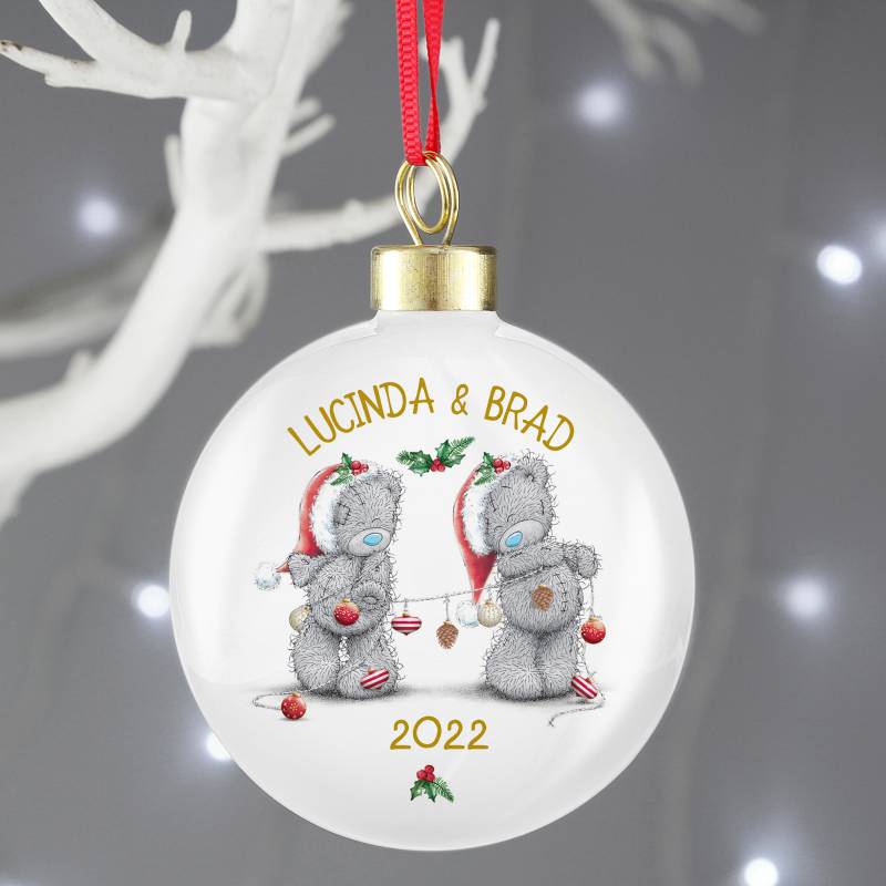 Personalised Me to You Christmas Couple's Bauble